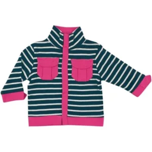 Newborn Baby Girls Lightweight Jacket - Navy Stripe