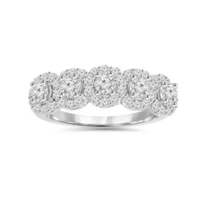 1 1/10 cttw Diamond Anniversary Wedding Ring 14K White Gold