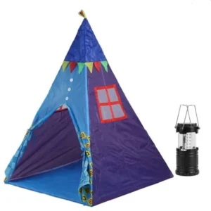 Kids Girls Boys Play Tent Indoor Playhouse Outdoor Children House Portable Toy with 2pcs Hiking Light Lamp