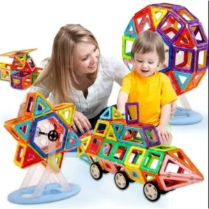 Blocks For Toddler Boys,Magnetic Toys For Kids,58PCS Magnetic Car Construction Building Toys Children Educational Blocks