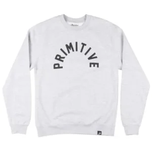 Primitive Apparel Big Arch Fleece Pullover Crewneck Sweatshirt Sweater Mens Grey