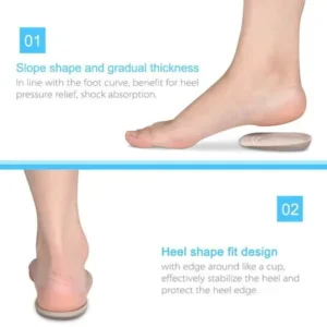 Gel Heel Lifts for Shoes Bone Spur Relief Cushion Self-adhesive Half Inserts Heel Cups Foot Pads Ankle Support Insoles for Plantar Fasciitis, Men Women Kids (2 Pairs)(Large)