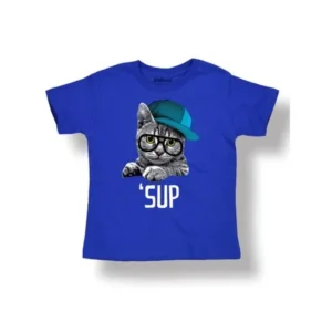 Sup Hipster Cat Kitten Glasses Hat Funny Urban Style Fashion Kids Toddler Shirt