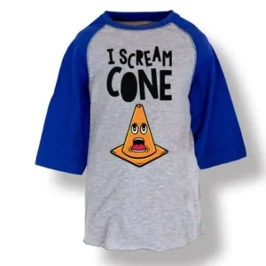 I Scream Cone Funny Kids Humor Cool Trendy Novelty Hip-Toddler Raglan