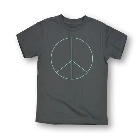 Peace Sign Simple Blue Design Hippie Fashion Novelty Childrens Toddler T-Shirt
