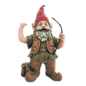 Homestyles Fisherman Gnome Holding Fishing Pole Home & Garden Outdoor Large Statue 14"H