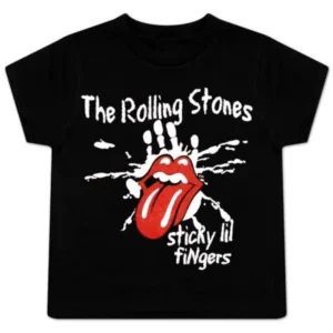 Toddler: The Rolling Stones - Sticky Little Fingers Apparel Baby T-Shirt - Blac