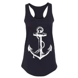 White Anchor Women's Racerback Shirt Black Small