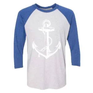 White Anchor 3/4 Raglan Tee Jersey Royal / White X-Large