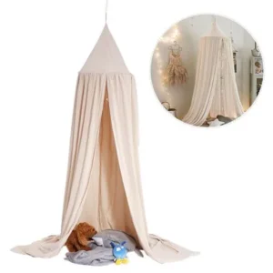 Mosquito Net Canopy,Dome Princess Bed Cotton Cloth Tents Childrens Room Decorate for Baby Kids Reading Play Indoor Games House