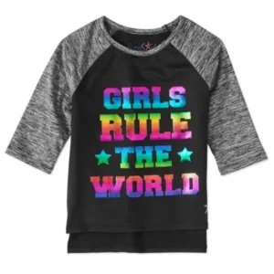 "Freestyle Revolution Girls' ""Girls Rule the Wolrd"" Performance Graphic T-shirt"