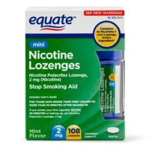 Equate Mini Nicotine Lozenges, Mint Flavor, 2 mg, 108 Count