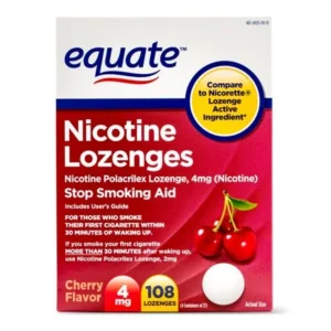 Equate Nicotine Lozenges, Cherry Flavor, 4 mg, 108 Count