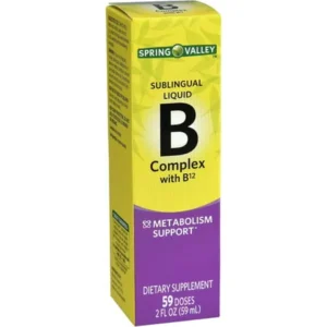 Spring Valley B Complex with B12 Sublingual Liquid, 59 Ct, 2 Oz