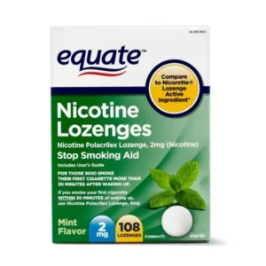 Equate Nicotine Lozenges Stop Smoking Aid Mint Flavor, 2 mg, 108 Ct
