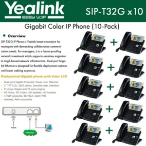 Yealink SIP-T32G 10-PACK Gigabit Color LCD IP Phone 3 lines PoE XML Browser