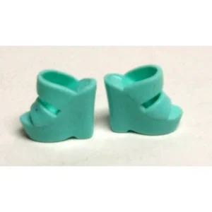 "Doll Shoes Mint Green Wedge Shoes fits Barbie and 11 1/2 "" Doll"