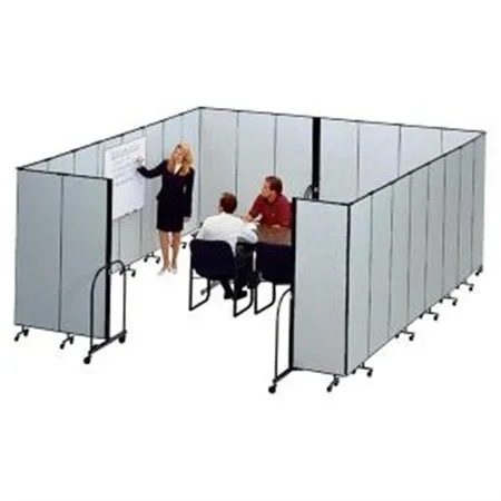 "CFSL6011DG Screenflex FREEstanding 11 Panels Portable Partition - 20.50 ft Length x 72"" Height - Polyester - Stone"
