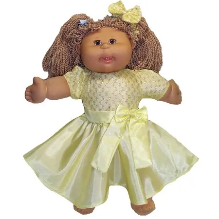 Yellow Party Dress Fits Cabbage Patch Kid Dolls - On Sale