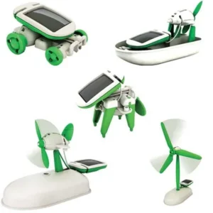 6 in 1 Solar DIY Educational Kit Toy Boat Fan Car Robot Windmill Puppy