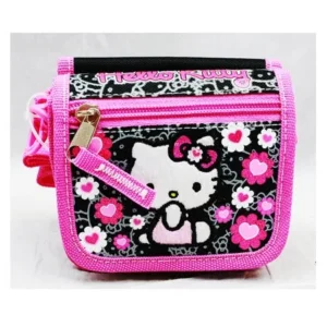 String Wallet - Hello Kitty - Black Flower Bow Girls Toys Kids New 84014
