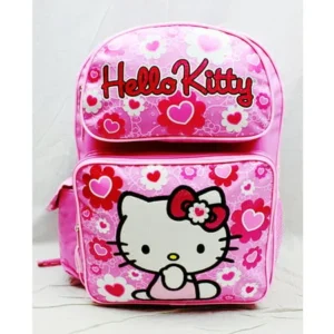 Backpack - Hello Kitty - Pink Flower Bow Large Girls School Bag New 84017