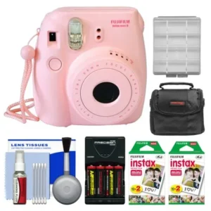 Fujifilm Instax Mini 8 Instant Film Camera (Pink) with 40 Instant Film + Case + Batteries & Charger Kit