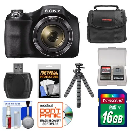 Sony Cyber-Shot DSC-H300 Digital Camera with 16GB Card + Case + Flex Tripod + Kit