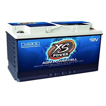 XS Power D4900 12V BCI Group 49 AGM Battery (Max Amps 4,000A, CA: 1075 Ah: 80, 3000W / 4000W)