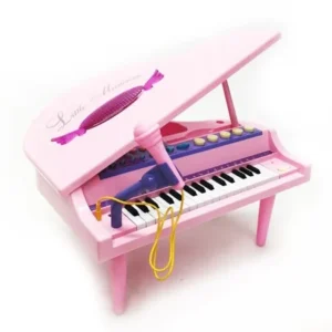 Mini Piano Toy Keyboard Musical Instruments Learn Play Pink Microphone