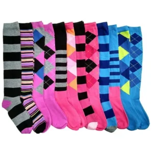 yacht & smith womens over the knee socks, assorted premium soft, cotton colorful patterned (3 pairs assorted)