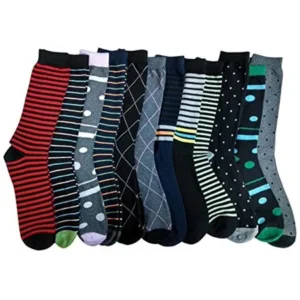Yacht & Smith 12 Pairs of Mens Fashion Designer Dress Socks, Cotton Blend (Assorted L)