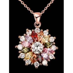 Big Sale! High Quality Zircon Necklace Fashion Jewelry 18K Gold Plating Necklace BLK