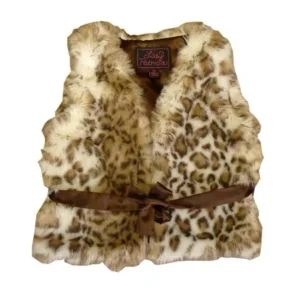 Girls Snow Leopard Faux Fur Vest 7-12