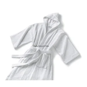 Lightweight Hooded Terry Bathrobe, 50" Length. (Hunter Green)