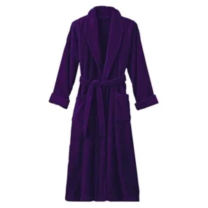 Hotel Luxury Reserve Purple Terry Velour Bathrobe For Women