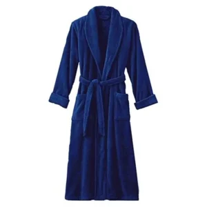 Hotel Luxury Reserve Royal Blue Terry Velour Bathrobe For Women