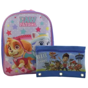 "Nickelodeon Paw Patrol Girls' 12"" Toddler Backpack with Bonus Stationery (Purple-Case)"
