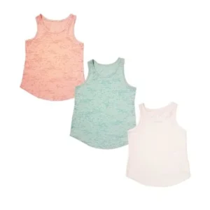 Tough Cookie's Kids' Unisex Plain Burnout Tank Tops 3 Pack Deal