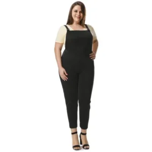 Women's Plus Size Pinafore Overalls w Side Pockets