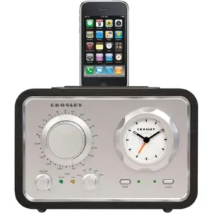 Crosley iDuet CR3010 Retro AM/RM Radio with Analog Clock and iPod Dock