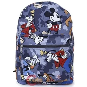 Mickey Mouse Friends 16 Large School Backpack All Over Prints Bag Grey