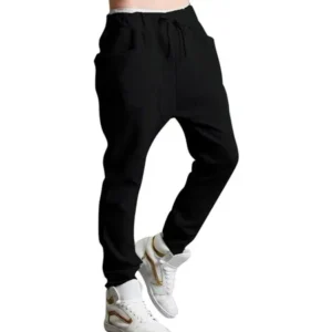 Men's Drawstring Harem Sweatpants Black (Size L / 36/38)