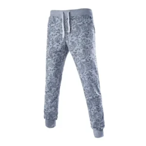 Men's Drawstring Elastic Waist All Over Paisleys Print Jogger Sweatpants