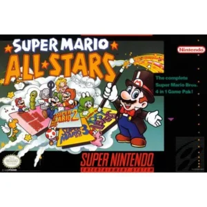 Super Mario All Stars Super Nintendo NES Game Series Box Art Yoshi Luigi Princess Poster - 12x18 inch