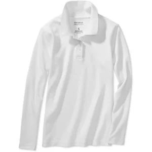 George School Uniform Girls Plus Long Sleeve Polo with Scotchgard Stain Resistant Treatment