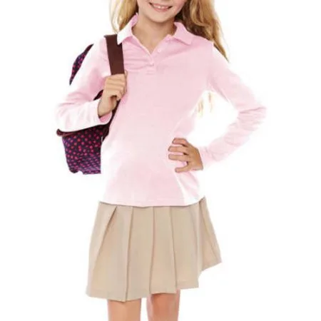 George Girls' School Uniform Long Sleeve Polo Shirt