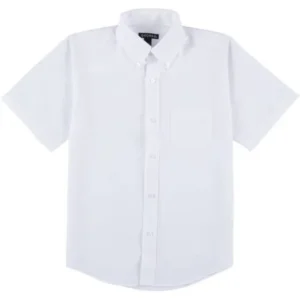 George School Uniform Boys Husky Size Short Sleeve Button-Up Oxford Shirt, Online Exclusive