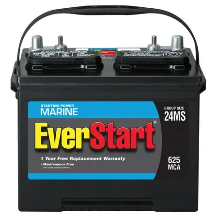 EverStart Lead Acid Marine Starting Battery, Group Size 24MS (12 Volt/625 MCA)