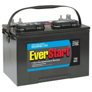 EverStart Lead Acid Marine & RV Deep Cycle Battery, Group Size 27DC (12 Volt/750 MCA)